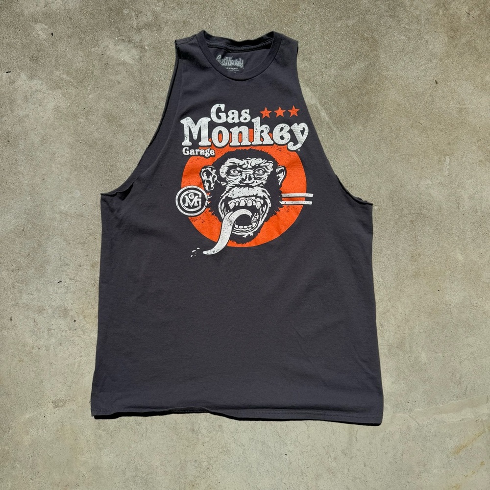Garage Black Tank with White Logo Print
